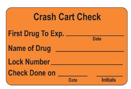Health Care Logistics Cart Check Label 1-3/4 X 2-3/4 Inch Orange - Pack of 1000 - 17576-PK