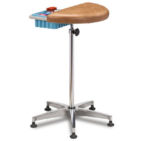 Clinton Industries Phlebotomy Stand 6940 Model Bin 23 Inch, 5-leg, Cast Aluminum Base 30 to 38 Inch 11 X 22 Inch - Each - 6940-3GM-EA