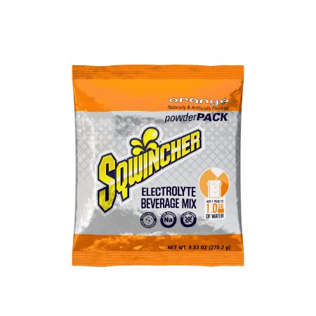 Kent Precision Foods Oral Electrolyte Solution Sqwincher® Powder Pack® Orange Flavor 9.53 oz. Electrolyte - Case of 80 - 159016004-CS