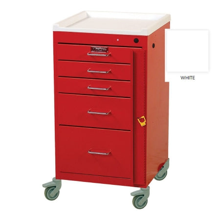 Harloff Emergency Cart Mini Line 12.6 X 16.75 Inch White (3)-3 Inch, (1)-6 Inch, (1)-9 Inch Drawer Configuration, 12.6 X 16.75 Inch Internal Drawer - Each - 3145B-EA