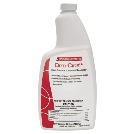 Micro Scientific Industries Opti-Cide3® Surface Disinfectant Cleaner Broad Spectrum Manual Pour Liquid 24 oz. Bottle Alcohol Scent NonSterile - Case of 12 - NEMSI24-CS