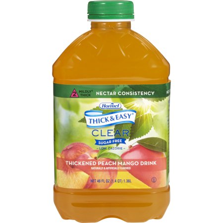 Hormel Food Sales Thickened Beverage Thick & Easy® Sugar Free 46 oz. Bottle Peach Mango Flavor Liquid IDDSI Level 2 Mildly Thick - Each - 79018-EA