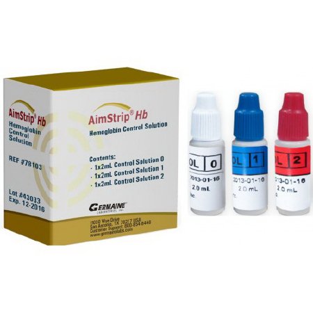 Germaine Laboratories Inc Control Set AimStrip® Hemoglobin 3 X 2 mL - Each - 78103-EA