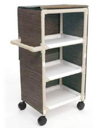 Market Lab Inc Linen Cart with Cover 3 Shelves PVC 3-1/2 Inch Castors - Each - 5912-DR-EA