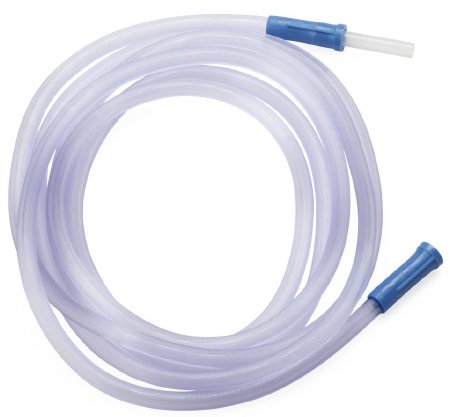 Medline Suction Connector Tubing 10 Foot Length 0.25 Inch I.D. Universal Female Connector Clear Ribbed OT Surface PVC - Case of 50 - OR610-CS
