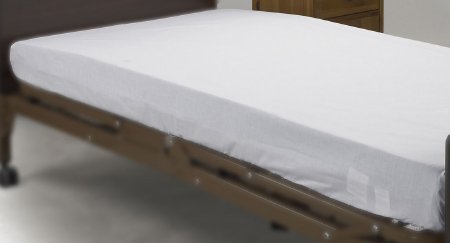 Drive Medical Bed Sheet Fitted Sheet 36 X 80 X 6 Inch White Cotton / Polyester Reusable - Case of 20 - 15030HBL-CS