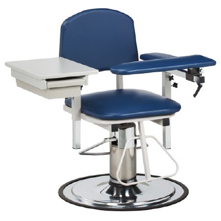 Clinton Industries Blood Drawing Chair H Series Padded Flip Up Arm Black - Each - 6320-3BK-EA