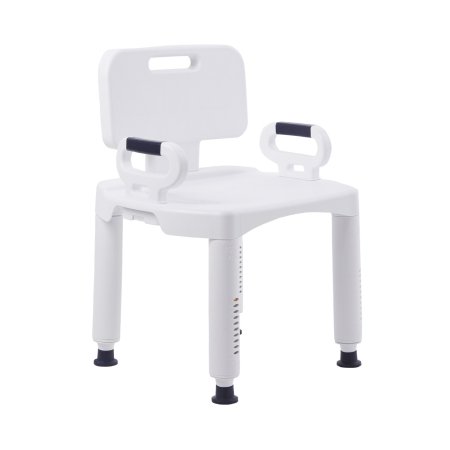 McKesson Bath Bench McKesson Removable Arms Plastic Frame Removable Backrest 21-1/4 Inch Seat Width 350 lbs. Weight Capacity - Case of 4 - 146-RTL12505-CS