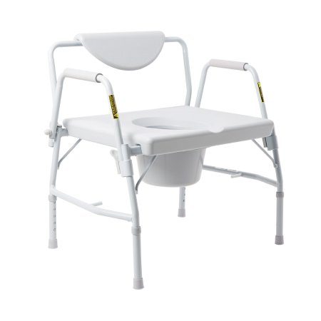 McKesson Commode Chair McKesson Drop Arms Steel Frame Padded Backrest 23-1/4 Inch Seat Width 1,000 lbs. Weight Capacity - Each - 146-11135-1-EA