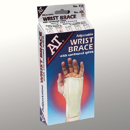 A-T Surgical Mfg Co Inc Wrist Brace AT® Glove Style Metal / Neoprene Left Hand Black Small - Case of 24 - M-33L-SM-CS