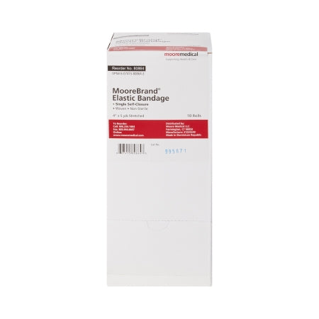 McKesson Elastic Bandage McKesson 4 Inch X 4-1/2 Yard Single Hook and Loop Closure Tan NonSterile Standard Compression - Box of 10 - 80864-BX