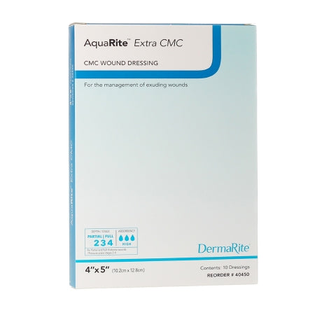 DermaRite Industries Cellulose Dressing AquaRite™ Extra CMC 4 X 5 Inch Rectangle - Each - 40450-EA