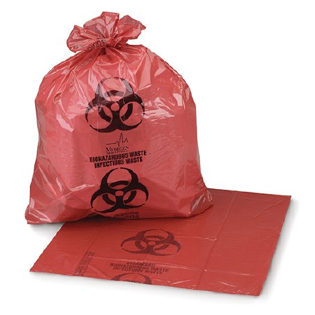 Medegen Medical Products LLC Biohazard Waste Bag 30 to 32 gal. Red Bag 31 X 41 Inch - Case of 100 - 47-71-CS