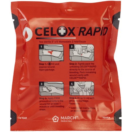 North American Rescue Hemostatic Dressing Celox™ Rapid Sterile - Each - 30-0069-EA