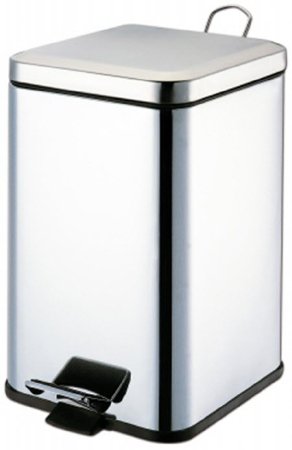 Graham-Field Trash Can Grafco® 21 Quart Square Silver Stainless Steel Step On - Each - 8359-EA