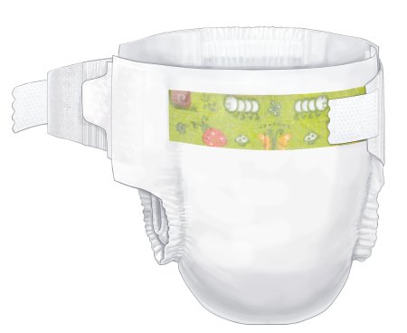 Cardinal Unisex Baby Diaper Curity™ Ultra FITS™ Size 1 Disposable Heavy Absorbency - Case of 320 - 80008A--CS