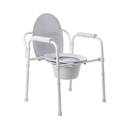 McKesson Commode Chair McKesson Fixed Arms Steel Frame Back Bar 13-1/4 Inch Seat Width 350 lbs. Weight Capacity - Case of 4 - 146-11148N-4-CS