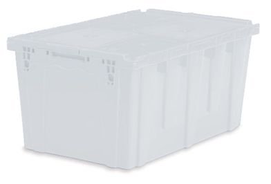 Market Lab Inc Tote with Lid Clear HDPE 12.6 X 17 X 26.9 Inch - Each - 0926-SC-EA