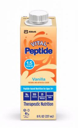 Abbott Nutrition Oral Supplement Vital® Peptide 1.5 Cal Vanilla Flavor Liquid 8 oz. Reclosable Carton - Case of 24 - 66236-CS