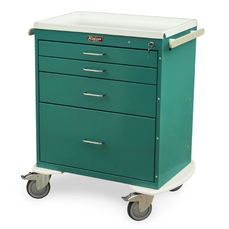 Harloff Anesthesia Cart 22 X 32 X 36.5 Inch Teal (2)-3 Inch, (1)-6 Inch, (1)-12 Inch Drawer Configuration, 17 X 23 Inch Internal Drawer - Each - 6350-EA