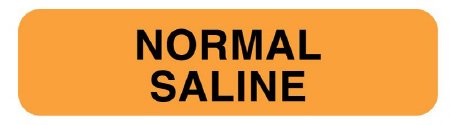 United Ad Label Drug Label UAL™ Anesthesia Label Normal Saline Orange 5/16 X 1-1/4 Inch - Roll of 1 - ULAM141-RL