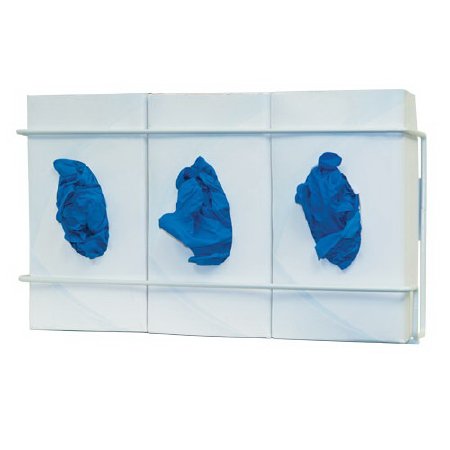 Bowman Manufacturing Glove Box Holder Horizontal or Vertical Mounted 3-Box Capacity White 3.75 X 8.16 X 16.32 Inch Coated Wire - Pack of 2 - GL033-0613-PK
