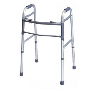 Graham-Field Dual Release Walker Adjustable Height Lumex® Everyday Aluminum Frame 300 lbs. Weight Capacity 32-1/4 to 39-1/4 Inch Height - Each - 716070A-1-EA