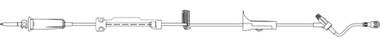 B. Braun IV Pump Set Infusomat® Pump 3 Ports 15 Drops / mL Drip Rate Without Filter 119 Inch Tubing Solution - Case of 24 - 362031-CS