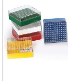 Globe Scientific Storage Box Blue Plastic 52 X 132 X 132 mm - Box of 5 - 3050B-BX