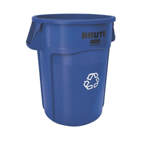 RJ Schinner Co Recycling Container Rubbermaid® Brute® 32 gal. Round Blue Plastic Open Top - Case of 6 - FG263273BLU-CS