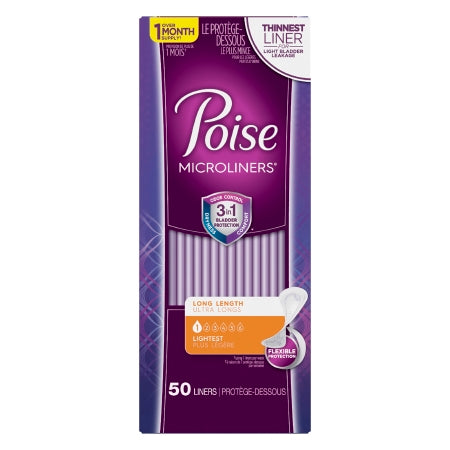 Kimberly Clark Bladder Control Pad Poise® Microliners 6.9 Inch Length Light Absorbency Sodium Polyacrylate Core One Size Fits Most - Case of 300 - 48288-CS