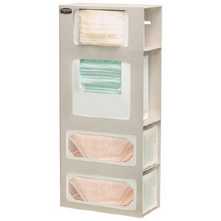 Bowman Manufacturing Face Mask Dispenser Wall Mount 4-Box Capacity Beige 5 X 10.63 X 25.25 Inch ABS Plastic - Each - FM002-0212-EA