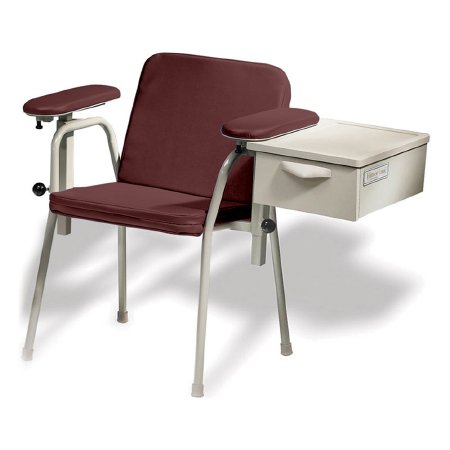 Midmark Blood Drawing Chair Ritter® 281 Double Fixed Armrest Cranberry - Each - 281-012-859-EA