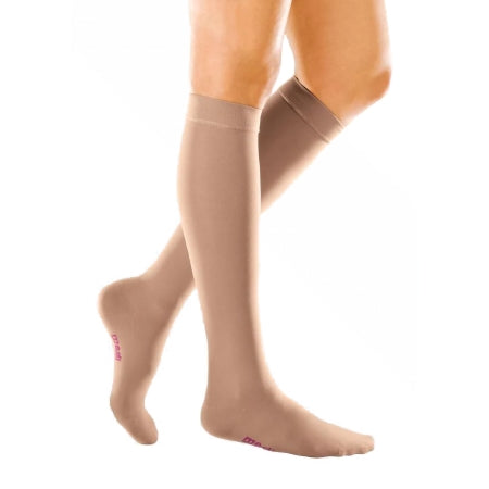 Mediusa Compression Stocking mediven forte Knee High Size 7 / Extra Wide Caramel Closed Toe - Pair - 37207-PR