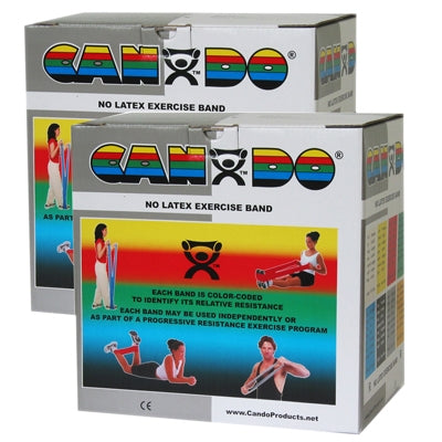 Fabrication Enterprises Exercise Resistance Band CanDo® Silver 5 Inch X 50 Yard 2X-Heavy Resistance - Box of 2 - 10-5656-BX