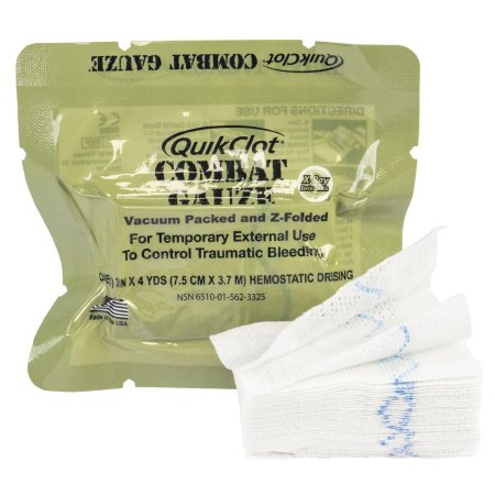 North American Rescue Hemostatic Dressing Quick-Clot® Combat Gauze 3 Inch X 4 Yard 1 per Pack Sterile - Each - 30-0039-EA