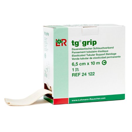 Lohmann & Rauscher Elastic Tubular Support Bandage tg® grip 2-3/4 Inch X 11 Yard Medium Hand / Wrist / Small Elbow / Ankle Pull On White NonSterile Size C Standard Compression - Box of 1 - 24122-BX