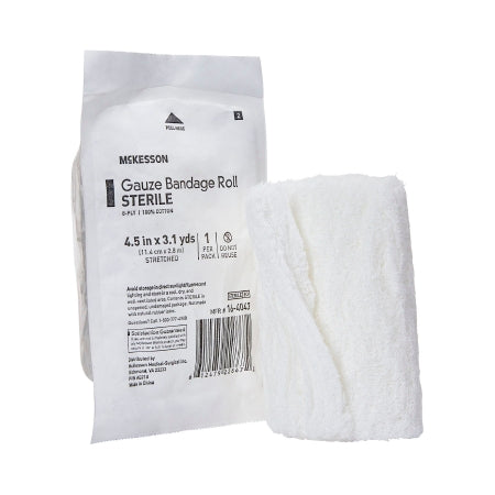 McKesson Fluff Bandage Roll McKesson 4-1/2 Inch X 3-1/10 Yard 1 per Pouch Sterile 6-Ply Roll Shape - Each - 16-4043-EA