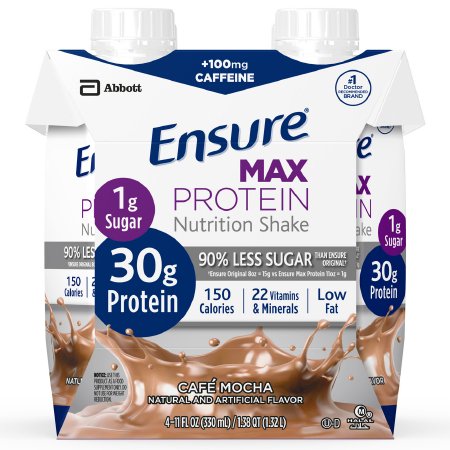 Abbott Nutrition Oral Supplement Ensure® Max Protein Nutrition Shake Café Mocha Flavor Liquid 11 oz. Reclosable Carton - Case of 12 - 66893-CS