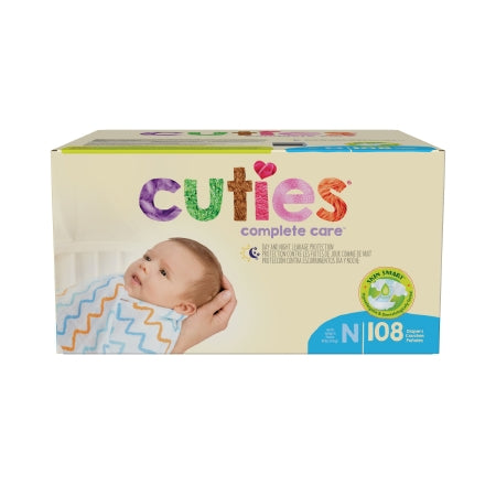 First Quality Unisex Baby Diaper Cuties® Complete Care Size 0 Disposable Heavy Absorbency - Case of 108 - CCC10-CS