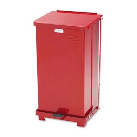 Rubbermaid® Commercial Defenders Heavy-Duty Steel Step Can, 6.5 gal, Steel, Red - Each - RCP-ST12EPLRD-EA