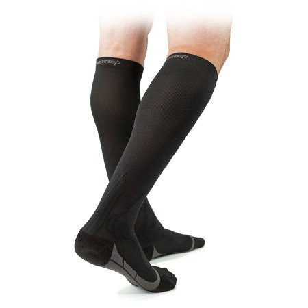 Powerstep Compression Socks Powerstep®G2 Knee High X-Large Black / Gray Closed Toe - Pair - 6120-11MX-PR