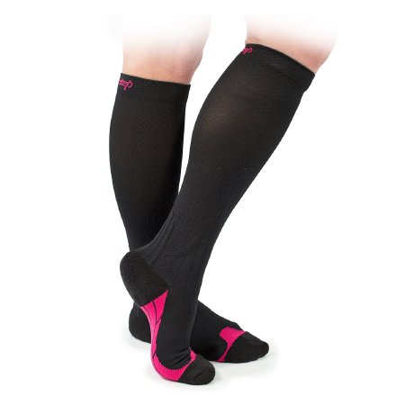 Powerstep Compression Socks Powerstep®G2 Knee High X-Large Black / Gray Closed Toe - Pair - 6125-18WX-PR