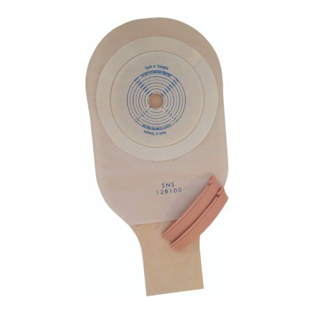Safe N Simple Ostomy Pouch Safe n' Simple One-Piece System 12 Inch Length Drainable Flat, Trim to Fit - Case of 80 - SNS12B100-CS