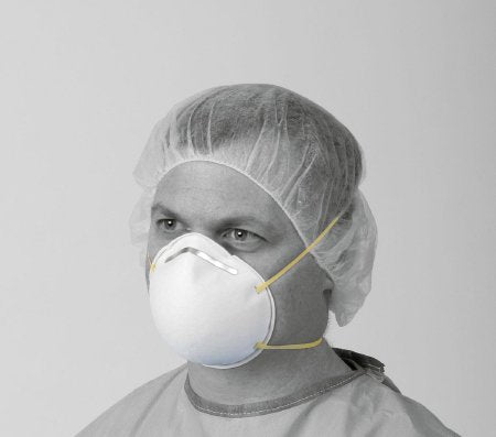 Medline Particulate Respirator Mask Medical N95 Cup Elastic Strap Small White NonSterile ASTM Level 3 Adult - Case of 240 - NON24507A-CS