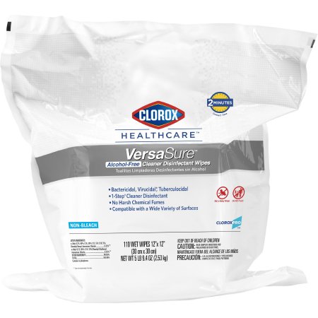The Clorox Company Clorox Healthcare® VersaSure™ Surface Disinfectant Refill Premoistened Quaternary Based Manual Pull Wipe 110 Count Pouch Scented NonSterile - Pack of 1 - 31761-PK