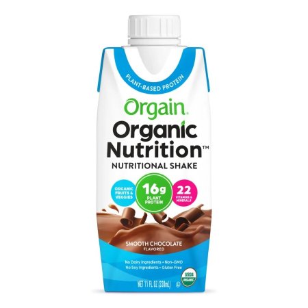Orgain Inc Oral Supplement Organic Nutrition™ Vegan Smooth Chocolate Flavor Liquid 11 oz. Carton - Each - 851770003216-EA