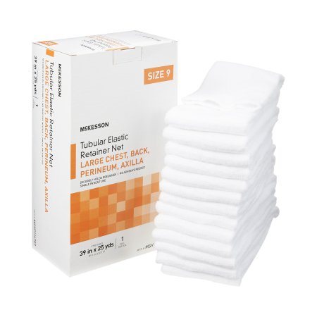 McKesson Elastic Net Retainer Dressing McKesson Tubular Elastic 39 Inch X 25 Yard (99.1 cm X 22.9 m) Size 9 White Large Chest / Back / Perineum / Axilla NonSterile - Case of 10 - MSVP114709-CS