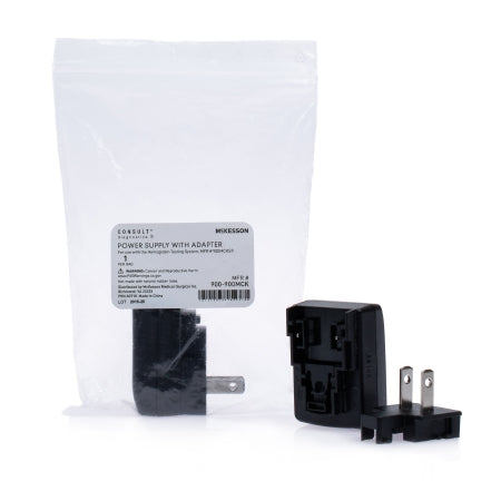 McKesson Power Supply with AC Adaptor McKesson Consult™ Hb Type: FW7712, Input: 100-240V AC/ 50-60Hz/ 125 mA, Output: 5V/ 900mA For use with the McKesson Consult™ Hb Hemoglobin Testing System, MFR # 900MCKSP - Each - 900-900MCK-EA