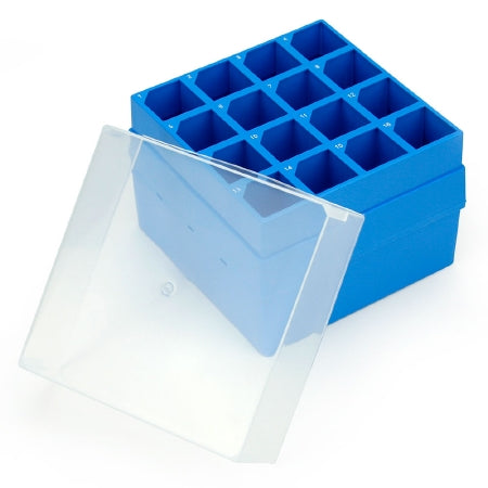 Globe Scientific Storage Box Blue / Clear Polypropylene - Case of 4 - 3059-CS
